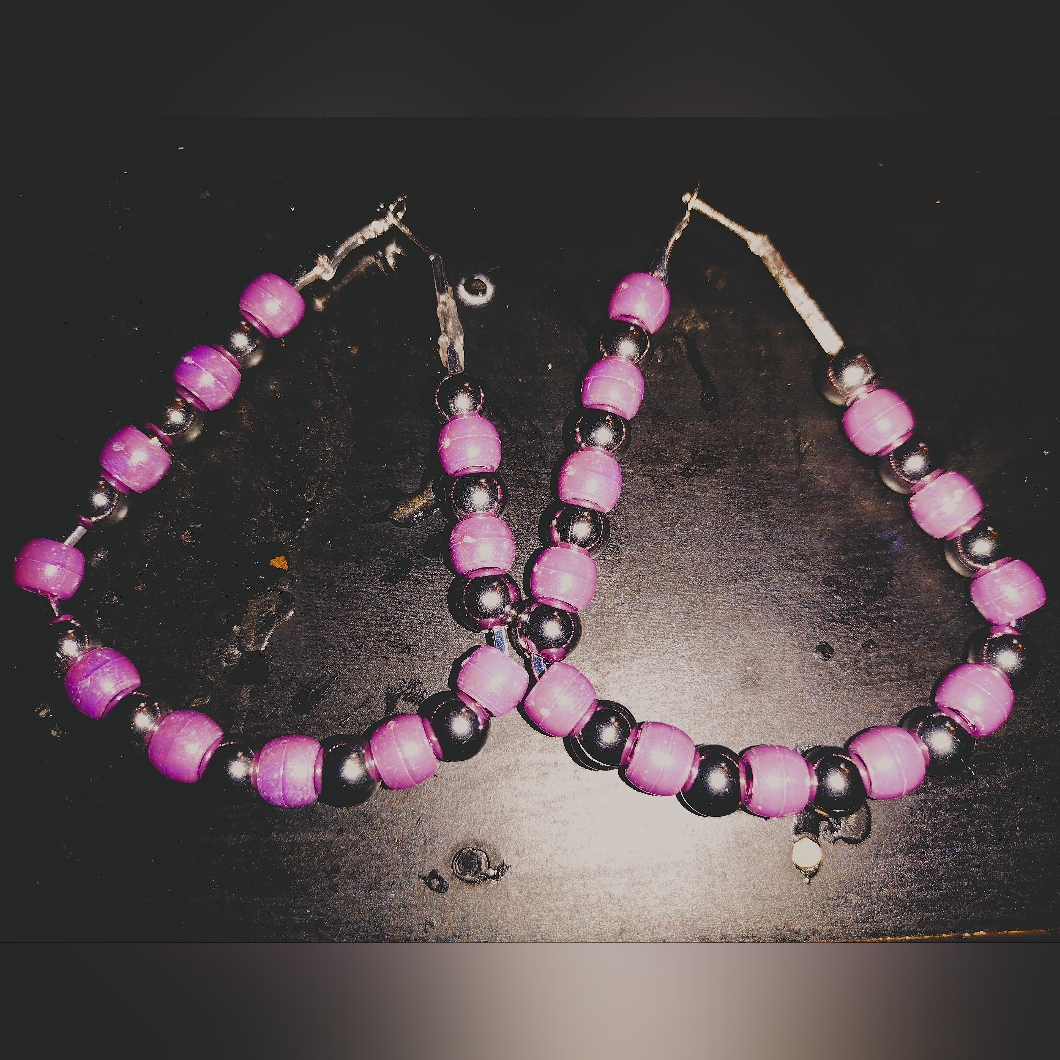 Triangle And Hopped Beaded Earrings